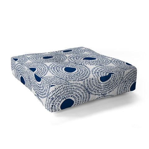 Camilla Foss Circles In Blue II Floor Pillow Square