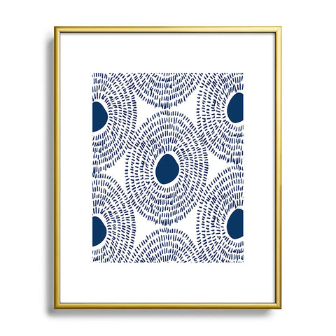 Camilla Foss Circles In Blue II Metal Framed Art Print
