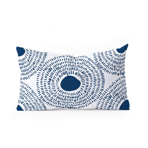 Camilla Foss Circles In Blue II Oblong Throw Pillow