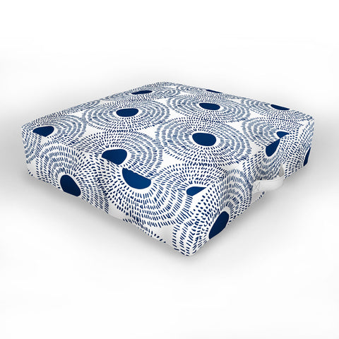 Camilla Foss Circles In Blue II Outdoor Floor Cushion