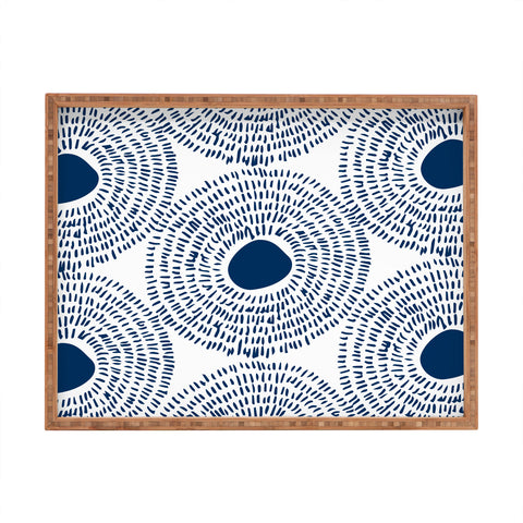 Camilla Foss Circles In Blue II Rectangular Tray