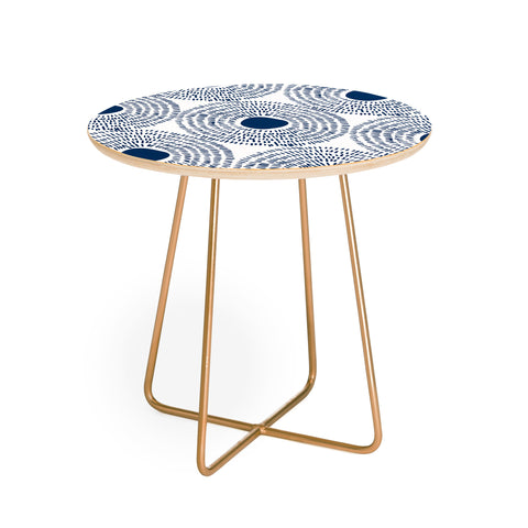 Camilla Foss Circles In Blue II Round Side Table