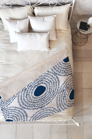 Camilla Foss Circles In Blue II Fleece Throw Blanket