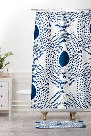 Camilla Foss Circles In Blue II Shower Curtain And Mat