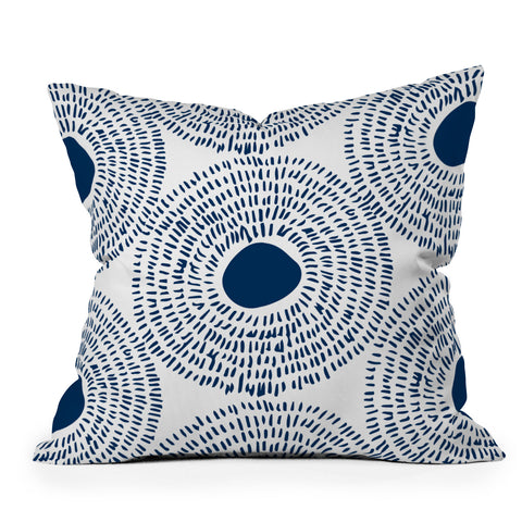 Camilla Foss Circles In Blue II Throw Pillow