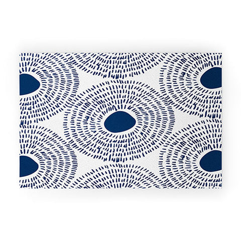 Camilla Foss Circles In Blue II Welcome Mat