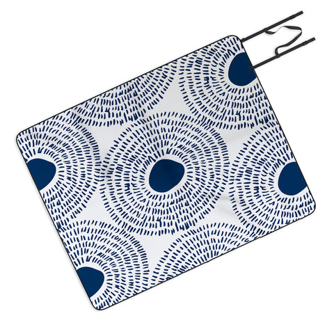 Camilla Foss Circles In Blue II Outdoor Blanket