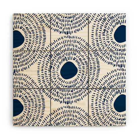 Camilla Foss Circles In Blue II Wood Wall Mural