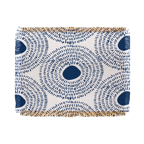 Camilla Foss Circles In Blue II Throw Blanket