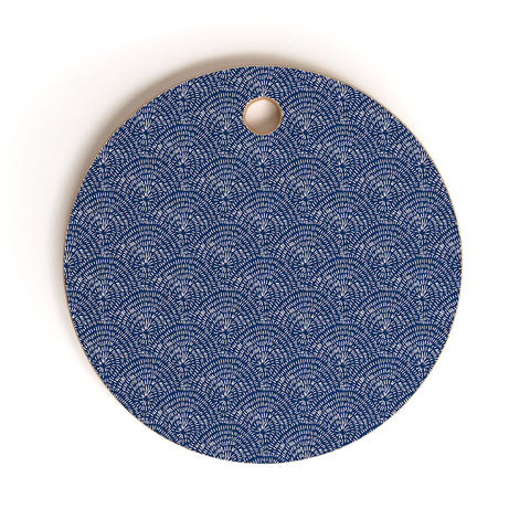 Camilla Foss Circles in Blue III Cutting Board Round