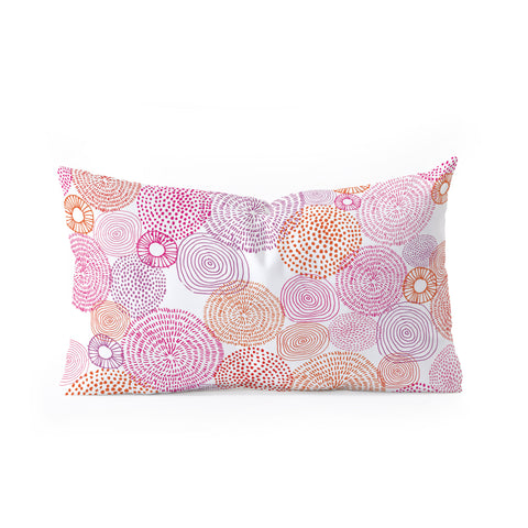 Camilla Foss Circles In Colours I Oblong Throw Pillow