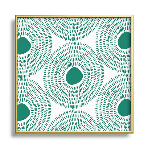 Camilla Foss Circles in Green II Metal Square Framed Art Print