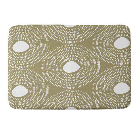 Camilla Foss Circles in Olive II Memory Foam Bath Mat