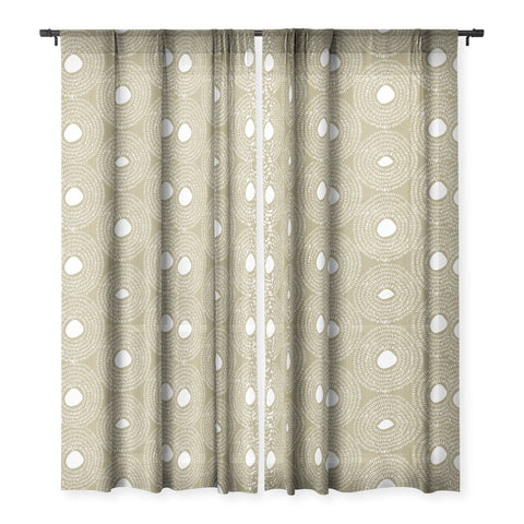 Camilla Foss Circles in Olive II Sheer Window Curtain