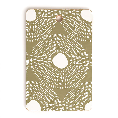 Camilla Foss Circles in Olive II Cutting Board Rectangle