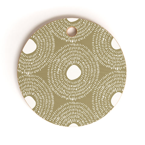 Camilla Foss Circles in Olive II Cutting Board Round