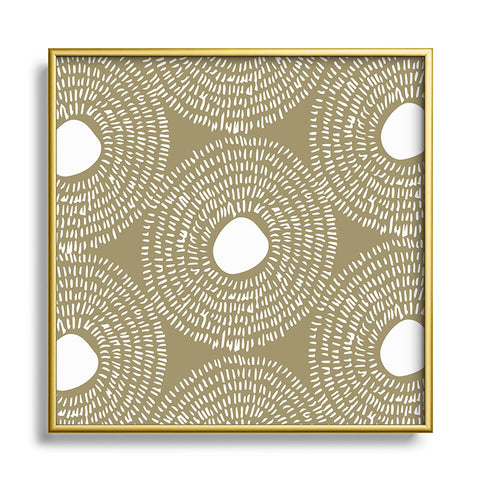 Camilla Foss Circles in Olive II Metal Square Framed Art Print