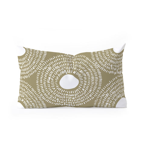 Camilla Foss Circles in Olive II Oblong Throw Pillow