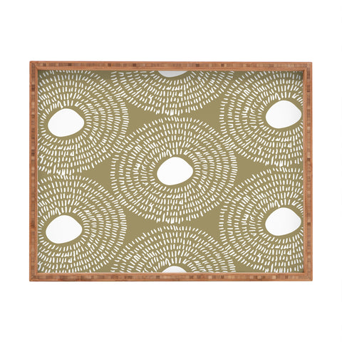 Camilla Foss Circles in Olive II Rectangular Tray