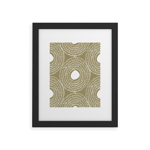 Camilla Foss Circles in Olive II Framed Art Print