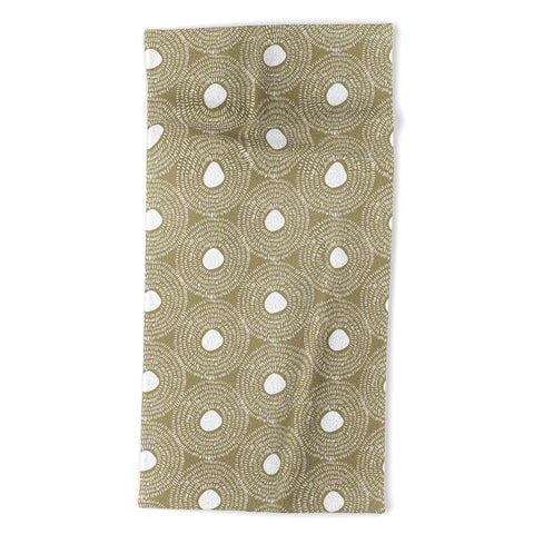 Camilla Foss Circles in Olive II Beach Towel