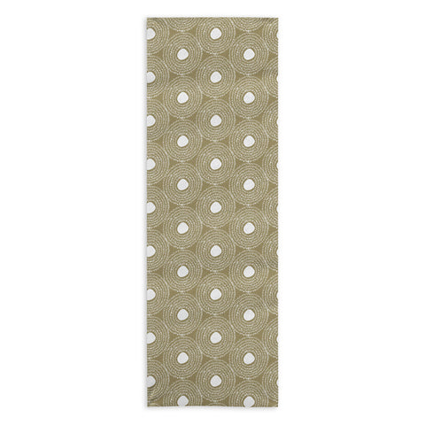 Camilla Foss Circles in Olive II Yoga Towel