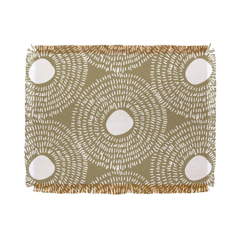 Camilla Foss Circles in Olive II Throw Blanket