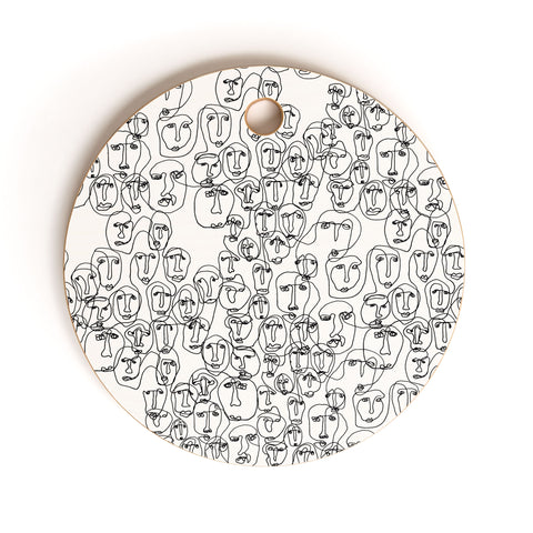 Camilla Foss Faces Cutting Board Round