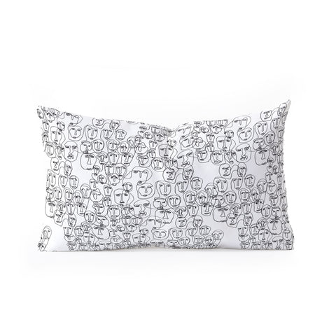 Camilla Foss Faces Oblong Throw Pillow