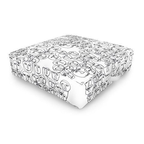 Camilla Foss Faces Outdoor Floor Cushion