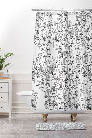 Camilla Foss Faces Shower Curtain And Mat