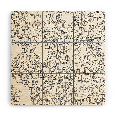 Camilla Foss Faces Wood Wall Mural