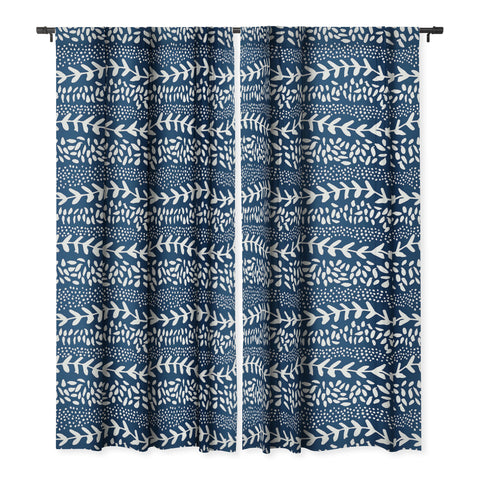 Camilla Foss Harvest Blue Blackout Window Curtain