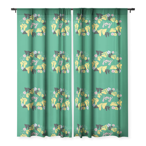 Camilla Foss Joy Green Foliage Sheer Window Curtain