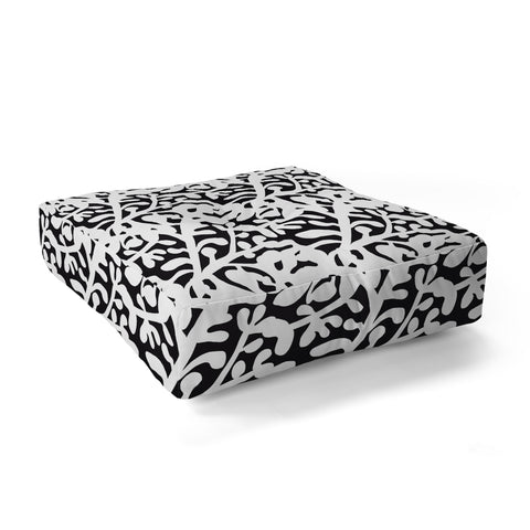 Camilla Foss Lush Rosehip Black White Floor Pillow Square