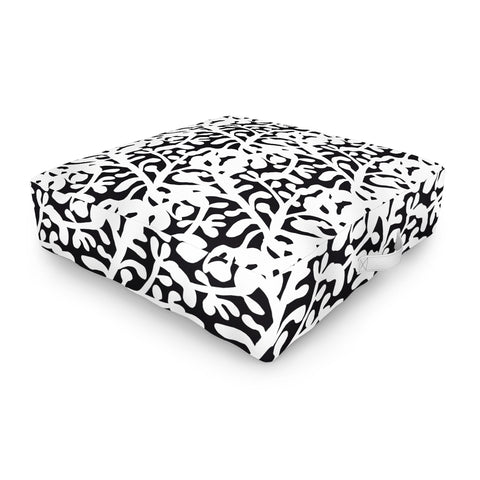 Camilla Foss Lush Rosehip Black White Outdoor Floor Cushion