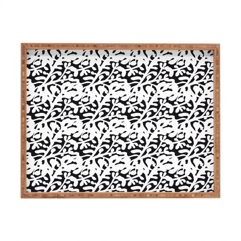 Camilla Foss Lush Rosehip Black White Rectangular Tray