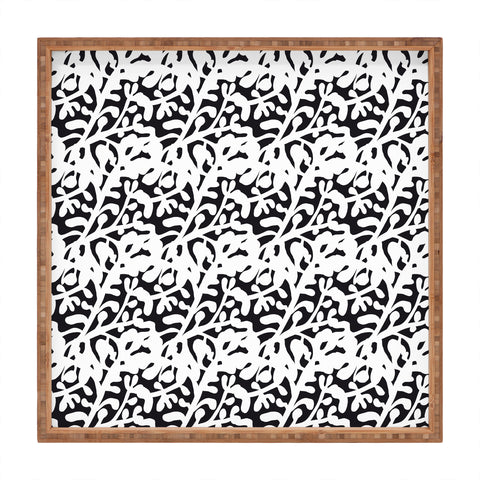 Camilla Foss Lush Rosehip Black White Square Tray