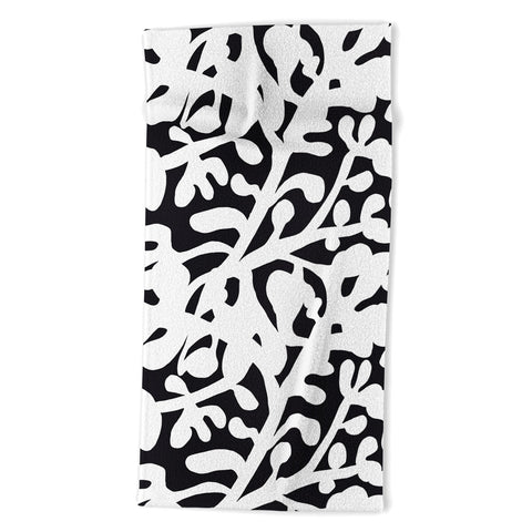 Camilla Foss Lush Rosehip Black White Beach Towel
