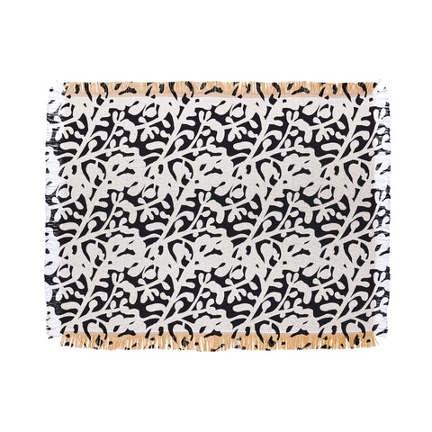 Camilla Foss Lush Rosehip Black White Throw Blanket