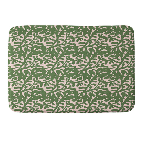 Camilla Foss Lush Rosehip Green Pink Memory Foam Bath Mat