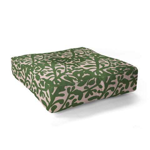 Camilla Foss Lush Rosehip Green Pink Floor Pillow Square