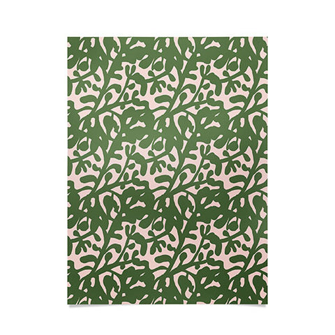 Camilla Foss Lush Rosehip Green Pink Poster