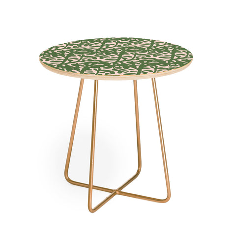 Camilla Foss Lush Rosehip Green Pink Round Side Table