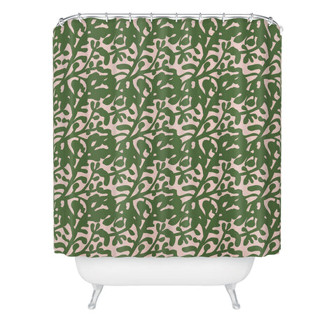 Camilla Foss Lush Rosehip Green Pink Shower Curtain