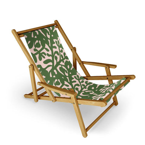 Camilla Foss Lush Rosehip Green Pink Sling Chair
