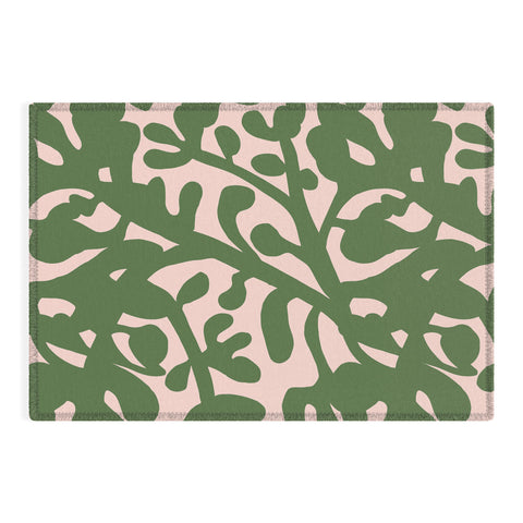 Camilla Foss Lush Rosehip Green Pink Outdoor Rug