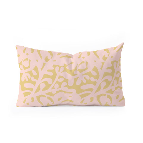 Camilla Foss Lush Rosehip Pink Yellow Oblong Throw Pillow