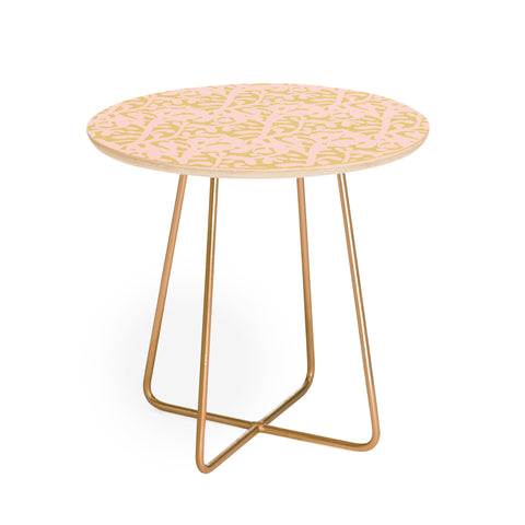 Camilla Foss Lush Rosehip Pink Yellow Round Side Table