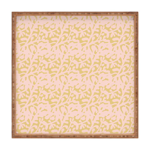 Camilla Foss Lush Rosehip Pink Yellow Square Tray